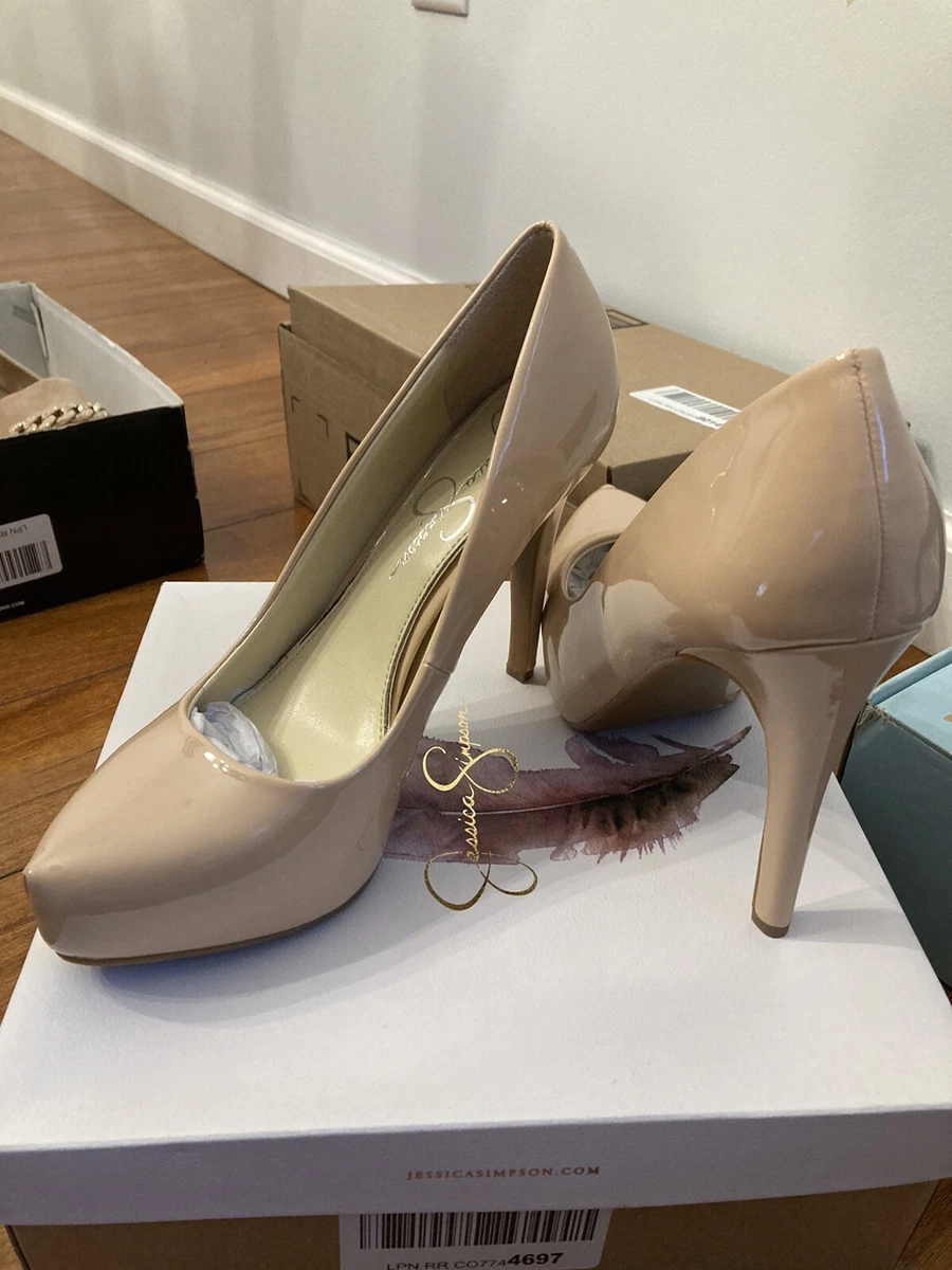 Jessica Simpson Parisah Women s Size 8 Sand Dune Patent High Heel