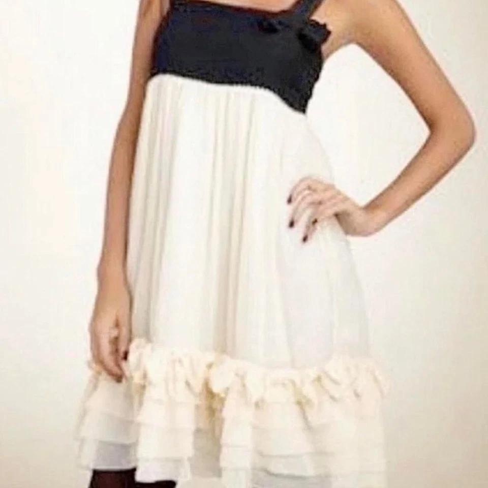 Vestido Babydoll Juicy Couture Regal Seda Gasa Talla Pequeña Y2K Crepé Mini Foto 2 de 4