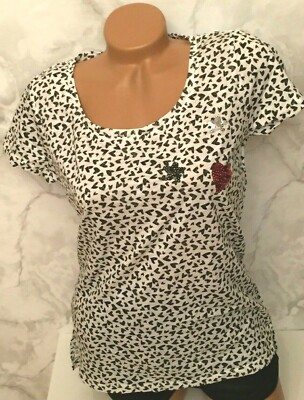 NEU DAMENSHIRT ALLOVER-HERZEN PAILLETTEN STERNE 36 38 40 42 T-SHIRT TUNIKA TOP 