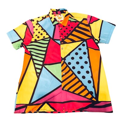 Oh Snap! by Drill Clothing Button Up Shirt Mens Large Button Front Resort Deco