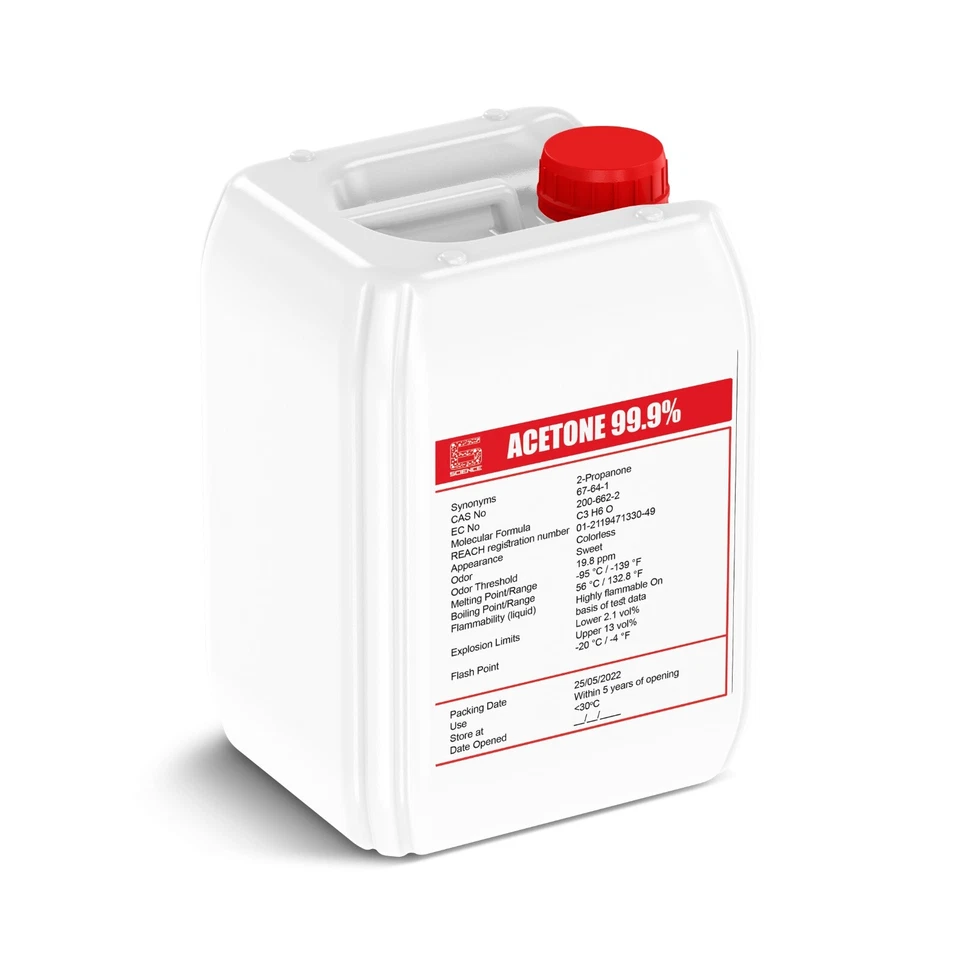 6 SCIENCE Acetone Pure Acrylic Nail Remover Nail Polish Remover 100% 5 Litre 24 HOUR POST