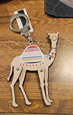 Kate Spade Leather Spice Things Up Camel Keychain Key Ring FOB Bag Charm