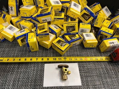 24 QTY BULK-BrassCraft Multi Turn Dual Brass- Valve 1/2  Nom X 3/8   1/4  Outlet