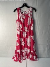 Gently Loved Talbots Hot Pink/White Floral Women's A-Line Dress, Sz. 2