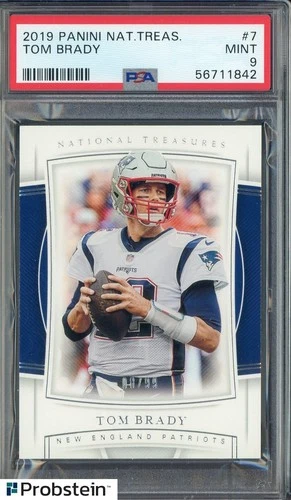 2019 National Treasures #7 Tom Brady New England Patriots 8/99 PSA 9 MINT
