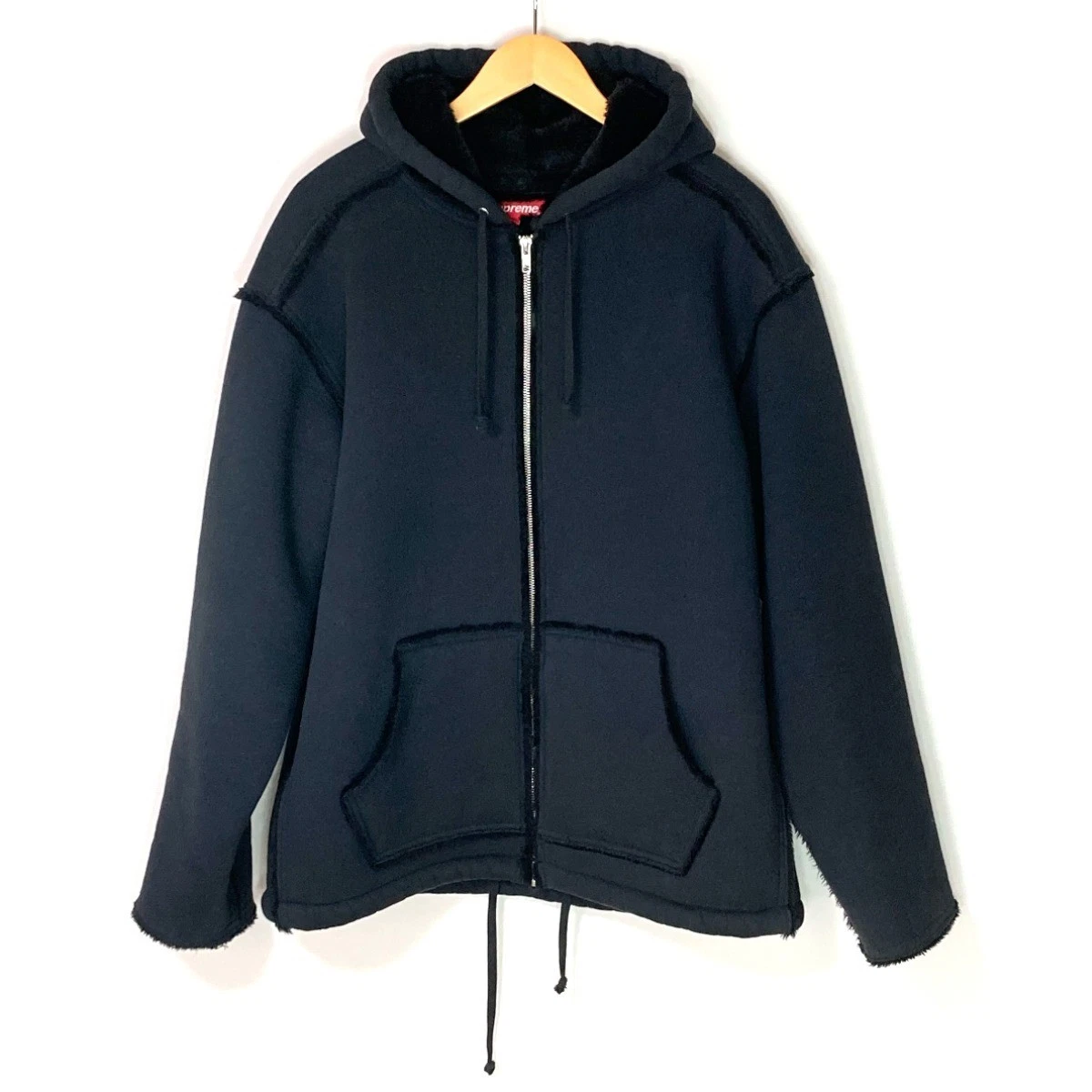 Sweat à capuche zippé Supreme RN 101837 noir taille L homme s légèrement rayé et s