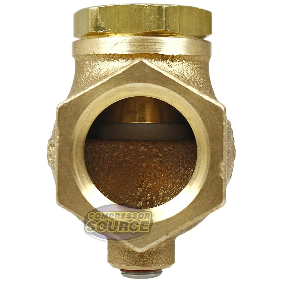 3/4" NPT In Line Horizontal Check Valve Air Compressor Solid Cast Brass WOG GV75 - Image 3 of 4