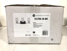 Designers Fountain Carmine 21 in. 3-Light Black Vanity Light Etched Glass Shades