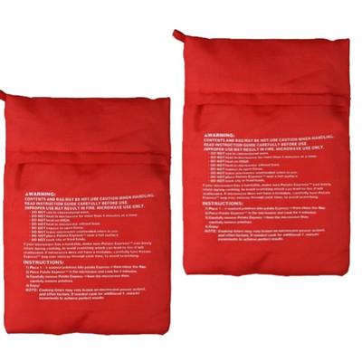 2 Pack Express Microwave Potato Cooker Bags - Fast 4-Minute Reusable & Washable 