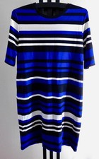 Lauren Ralph Lauren Women's Blue Stripe Versatile Size XL Back Zip Stretch Knit