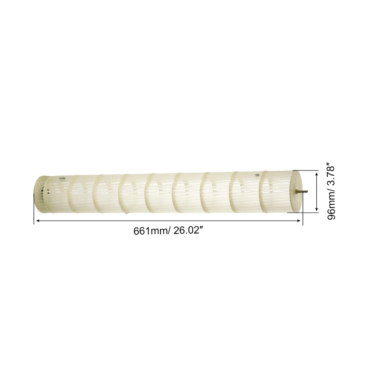 96x661mm Klimaanlage Gebläse Lüfterrad Querströmung Lüfterbaugruppe Ersatz Gelb