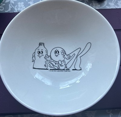 Vintage 1984 Kellogg Company weiße Keramik Schüssel Durchmesser - 6,1 Zoll