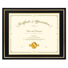 16x20 Diploma Frame for 14x17 Certificate/Document/Picture with Double Mat Bl...