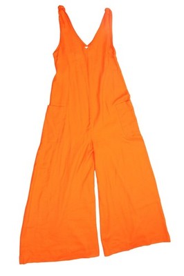CASA RAKI BY W.ICONS ORANGE LINEN JUMPSUIT SMALL