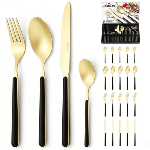 Tafelbesteck Besteckset 24-Tlg. Edelstahl FüR 6 Personen Gabel LöFfel Messer Set-image