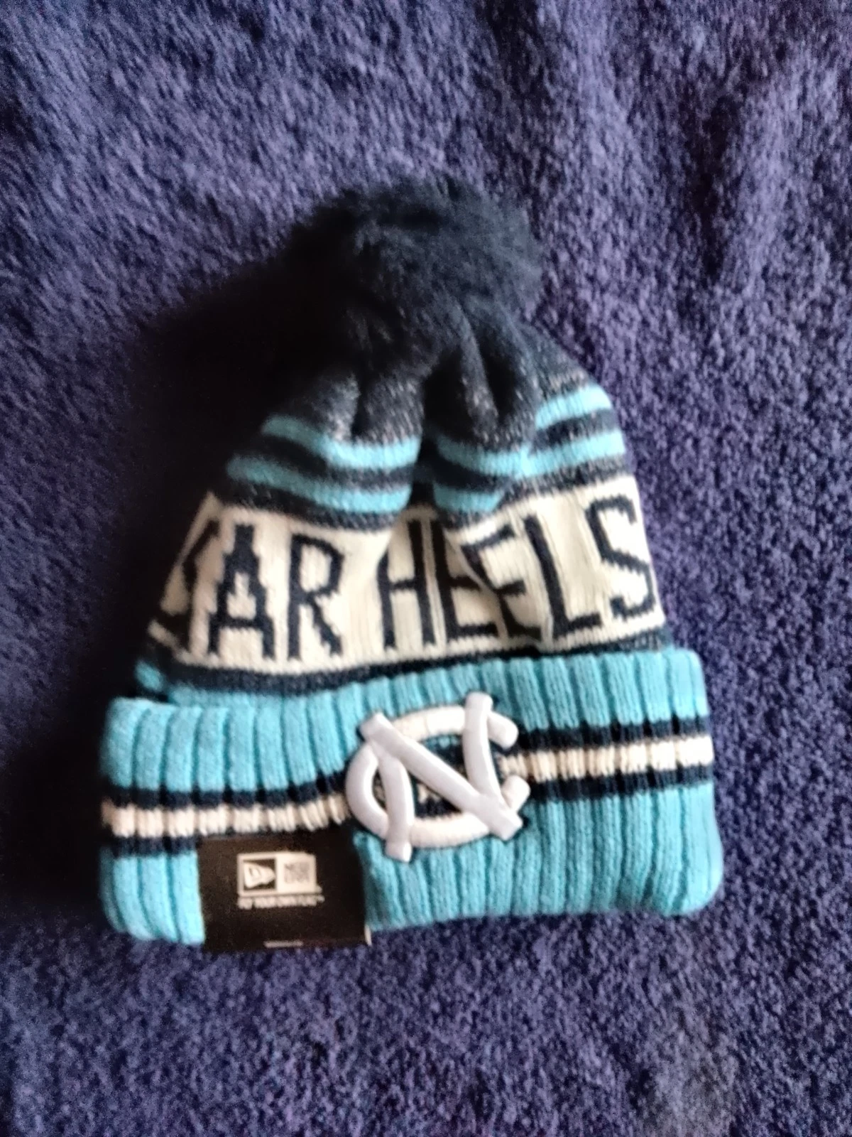 North Carolina Tar Heels ACC NCAA Bobble Hat Blue & White Tag Still On