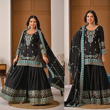 Presenting Designer NC Vichitra Silk Kurta Palazzo With Dupatta For Women