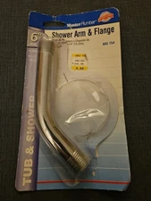 Master Plumber 6 Inch Shower Arm & Flange Chrome 1/2inch M.I.P.