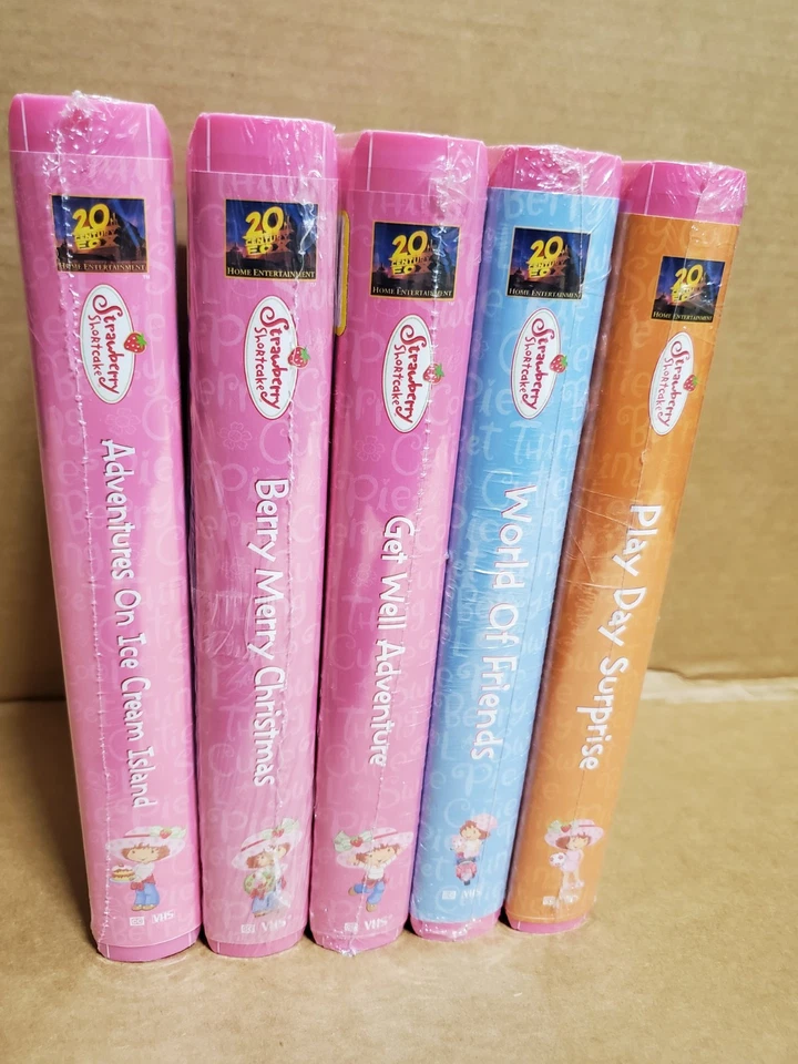 SEALED Strawberry Shortcake Lot of 5 VHS Movies (SCENTED!) Ice Cream Island - Image 2 of 4