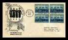 US COVER WOMEN IN OUR ARMED SERVICES FIRST DAY ISSUE BLOCK OF 4 ARTCRAFT