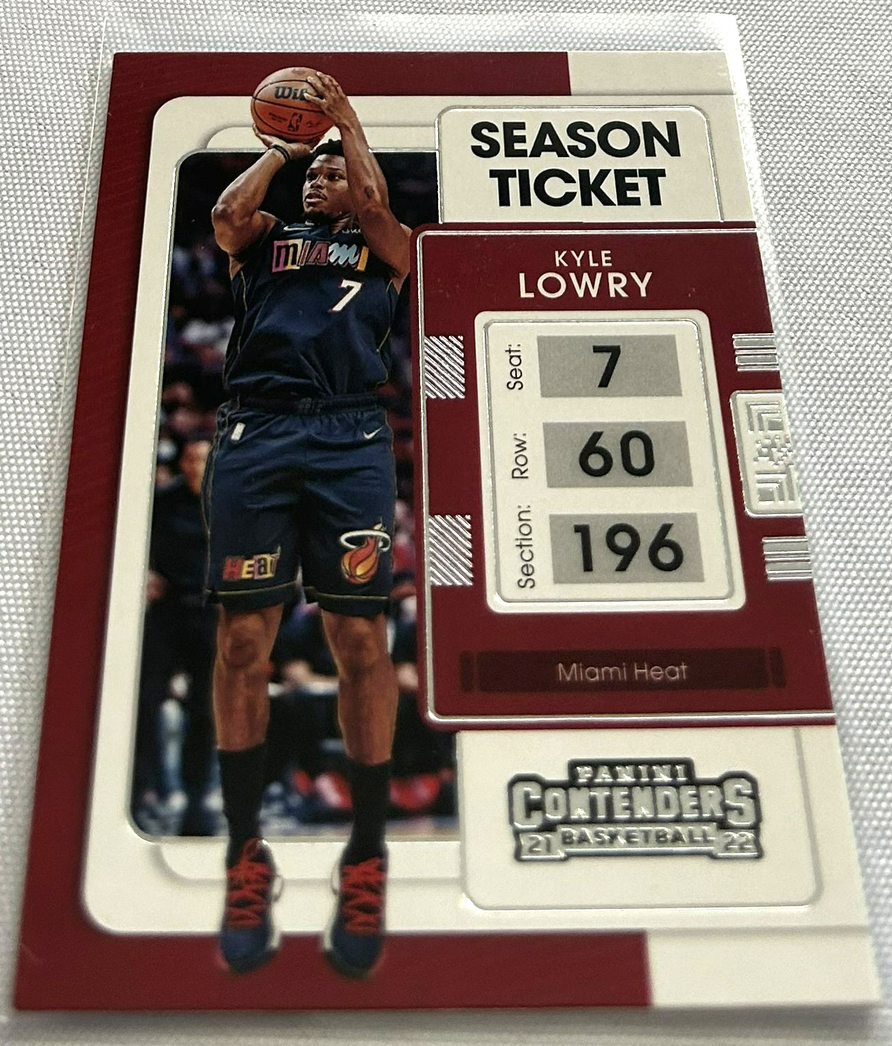 2021-22 Panini Contenders Basketball Kyle Lowry Miami Heat Season Ticket #23