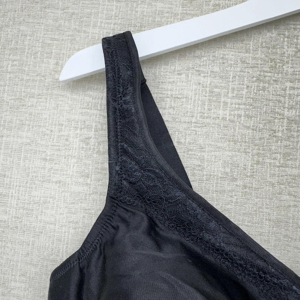 Sujetador Glamorise Mujer 38DD Negro MagicLift Sin Alambres Cobertura Completa Encaje 1007 Foto 3 de 4