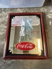 Vintage Coca Cola Mirror 16"x13" Delicious and Refreshing Baseball Player Umpire