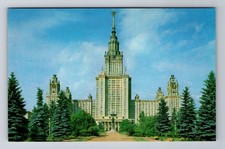 Moscow-Russia, the Lomonosov University, Antique Vintage Souvenir Postcard