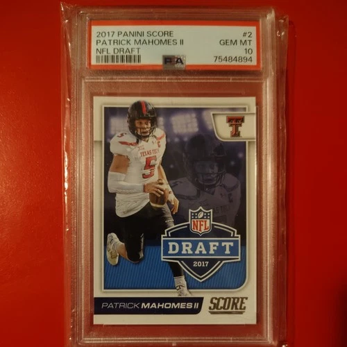 2017 Panini Score Patrick Mahomes II NFL Draft Rookie RC #2 PSA 10 Chiefs