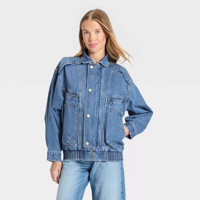 Women Relaxed Bomber Denim Jacket - Universal