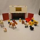 VTg 1967 Fisher Price Play Family Farm Barn Tractor Horse Chicks Pig Cow More
