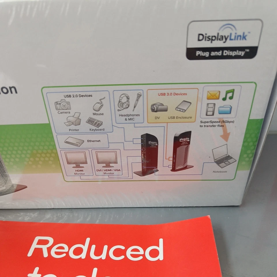 Plugable UD3900EU USB 3.0 Universal Docking Station with Dual Video Output - Image 2 of 4