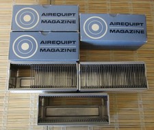 Vtg. 3 Airquipt Aluminum Magazines Automatic Slide Changer - 36 - 2"x 2" Slides