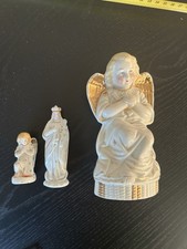 3 Engel Schutzengel Figuren Porzellan Ca 1900