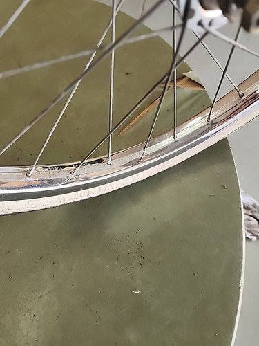 1966 SCHWINN STINGRAY DELUXE CHROME FRONT STAMPED S-7 RIM FRONT WITH WHITE WALL - Picture 19 of 24
