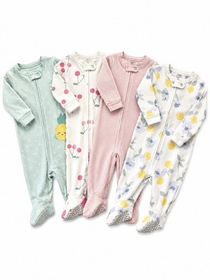 Carter s Baby Girls Sleeper Pajama Bundle 24M Footed Zip One Piece Lot of 4