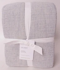 Pottery Barn Cloud FQ duvet cover, full queen, cotton linen, chambray blue