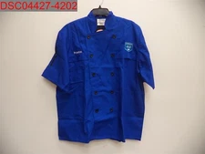 Happy Chef Adult Blue Embroidered CLC Priston Lightweight Tritech Coat L 4000