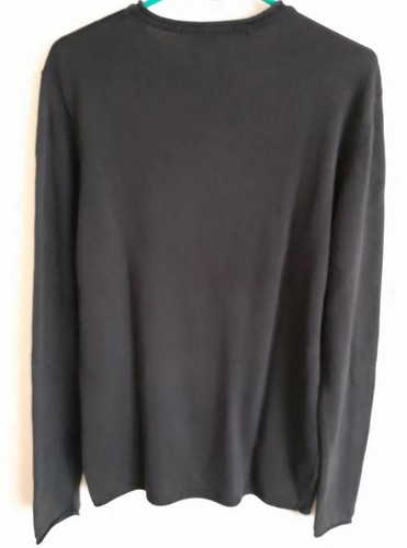 Firetrap Lightweight Jumper Pullover Mens Size M Charcoal Long Sleeve Cotton - Picture 2 of 5