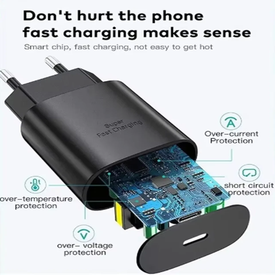 CARICATORE + CAVO 45 25 W PD RICARICA RAPIDA PER SAMSUNG S25 S24 S23 A14 A15 A16 - Immagine 4 di 4