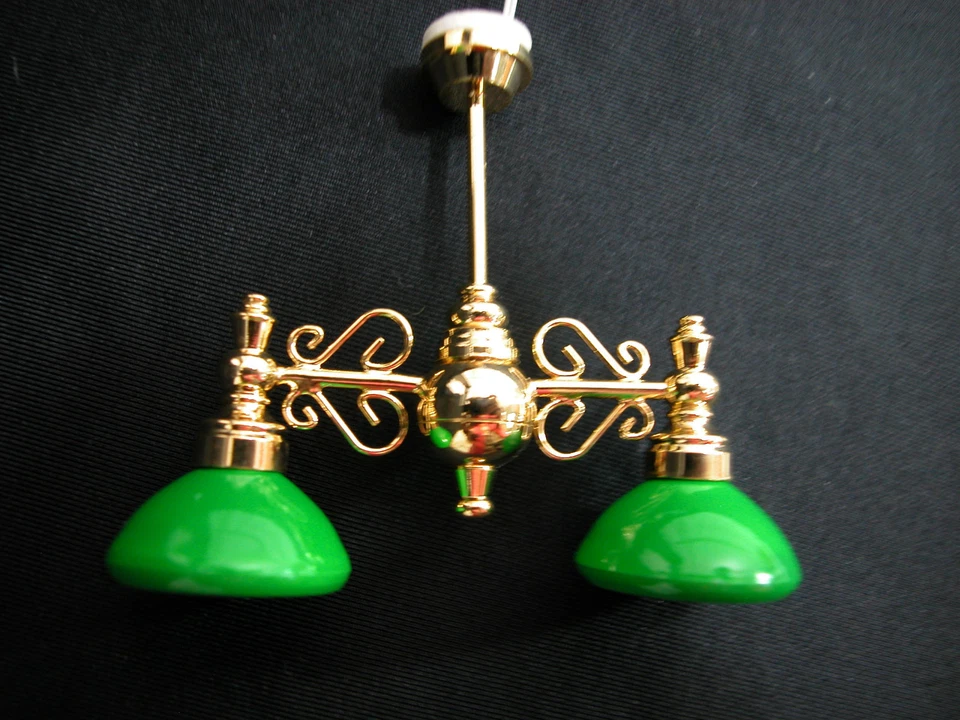 Lámpara de araña Heidi Ott miniatura luz 1:12 color verde #YL6063-G  Foto 4 de 4