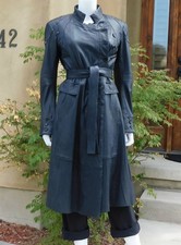 Leather Coat By High By Claire Campbell (dramatist) Navy Color, 8us/38d/40f, Epc