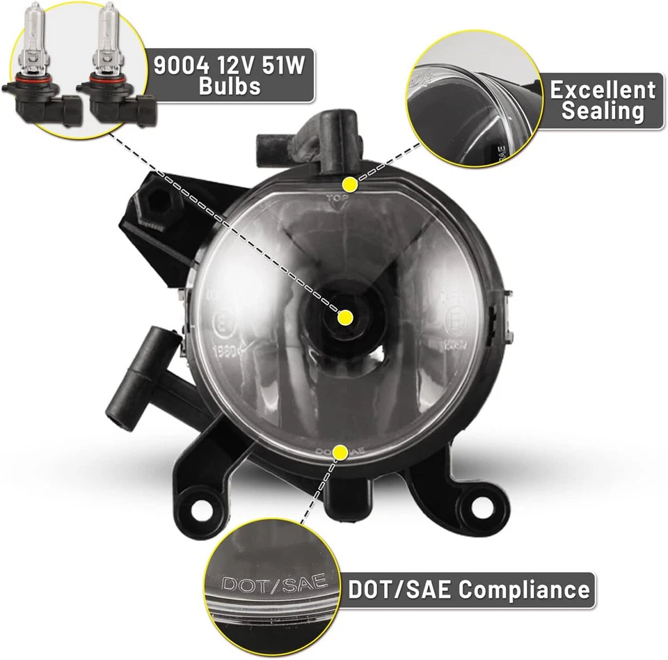 Par de luces antiniebla transparentes para BMW E46 325Ci 330Ci 99-03 reemplazar luces de fábrica Foto 4 de 4