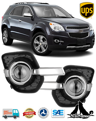 Pair Fog Lights For 2010 2011 2012 2013 2014 2015 2016 Chevy Equinox w/Wiring