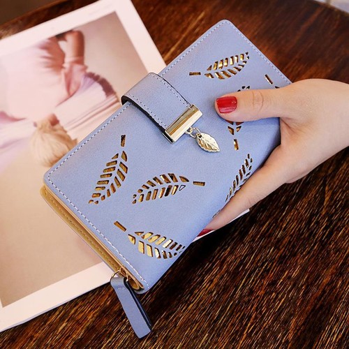 Woman's Long Leather Zipper Clutch Bag Credit Card Holder Wallet With Buckle - Picture 14 of 16