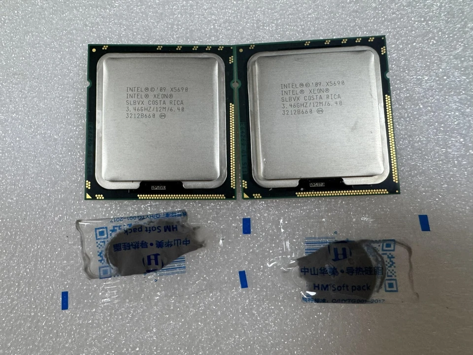 Matched Pair Intel Xeon X5690 3,46GHz SLBVX 6,4GT/s 12MB 6 Core 1333GHz CPU