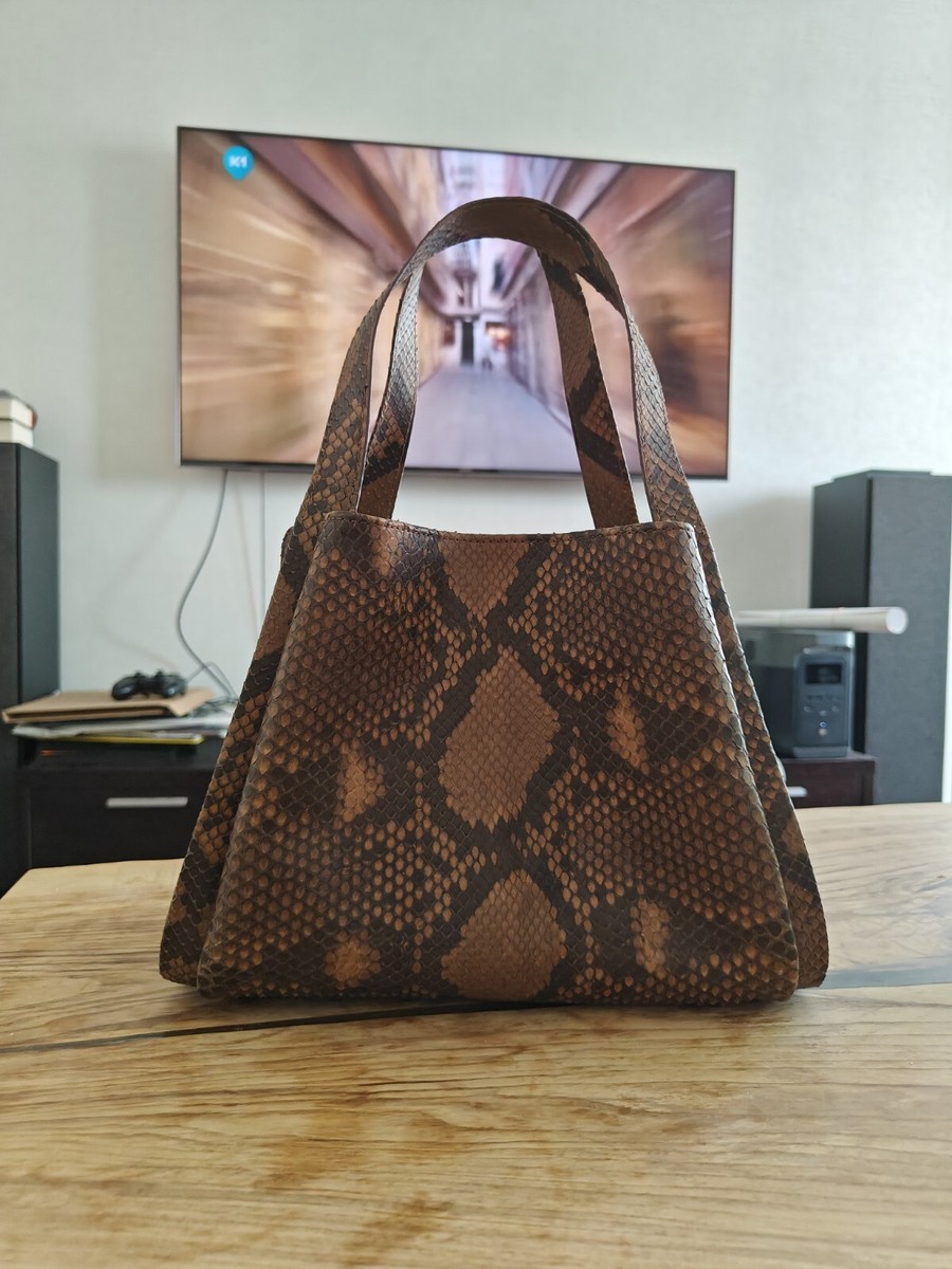Snake Leather Handbag, Shoulder Bag, luxury top-handle bag, Snake