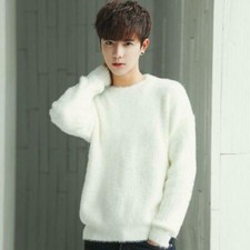 Men Winter Warm Pullover Sweater Knitwear Jumper Casual Loose Knitting Crew Neck