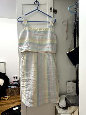 80% New Summer Dress 100% Linen Flopper Shape Multicolour Size X ~75cm long