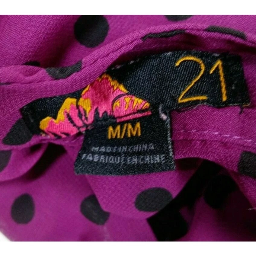 Blusa morada con lunares verdes Rue 21 para mujer talla mediana Foto 3 de 4